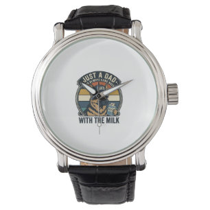 Montre Conception de T-shirt rétro lait drôle de père She
