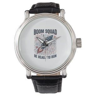 Montre Conception de T-shirt vintage Boom Squad Feu d'art