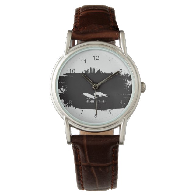 Montre Conception de tatouage de corbeaux vikings Huginn  (devant)