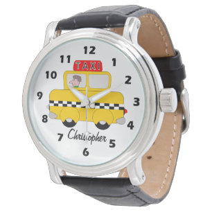 Montre Conception de taxi jaune personnalisée