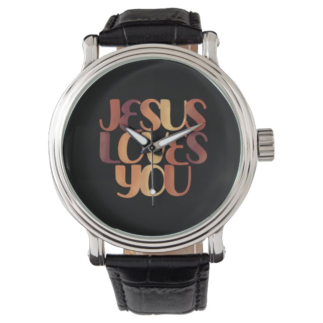 Montre Conception de typographie chrétienne Jésus aime  (devant)