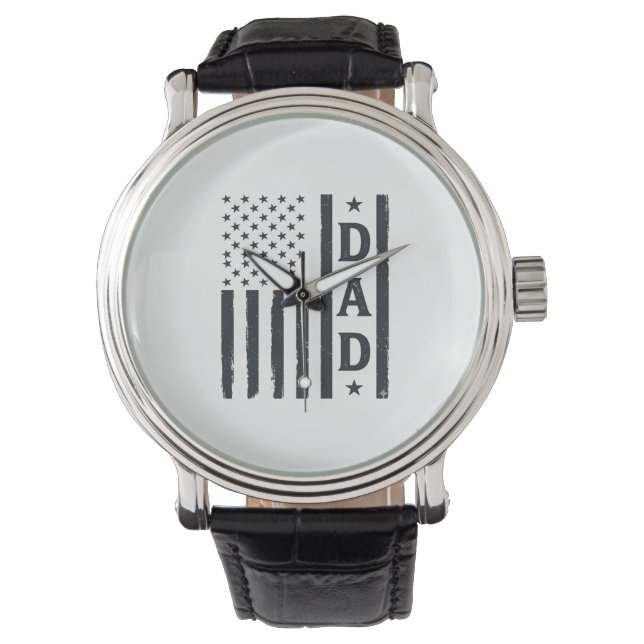 Montre Conception de vecteur de drapeau américain de papa (devant)