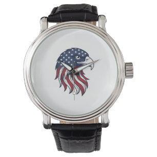 Montre Conception de vecteur de drapeau d'aigle patriotiq