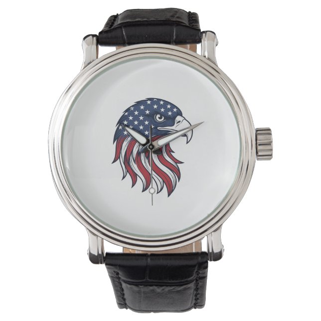 Montre Conception de vecteur de drapeau d'aigle patriotiq (devant)