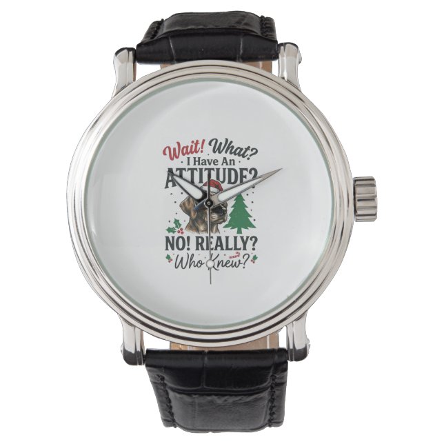 Montre Conception de vecteur de Noël d'attitude de chien  (devant)