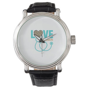 Montre Conception de vecteur de stéthoscope de léopard d'