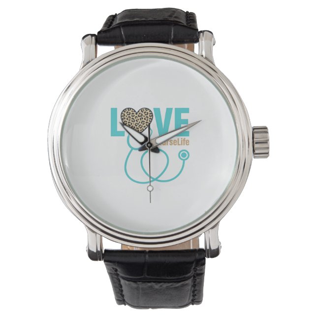 Montre Conception de vecteur de stéthoscope de léopard d' (devant)