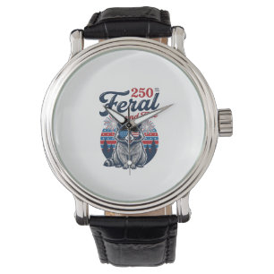 Montre Conception de vecteur patriotique de raton laveur