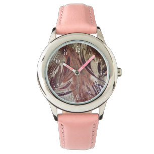 Montre Conception florale marron abstraite 2