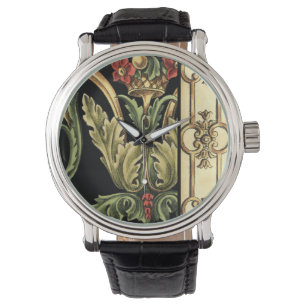 Montre Conception florale ornementale avec les frontière