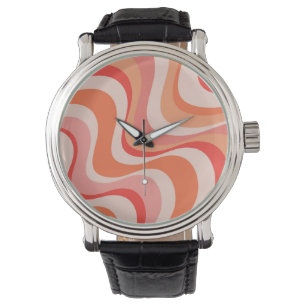 Montre Conception moderne et colorée des vagues rétro