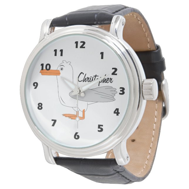 Montre Conception Mouette Personnalisée (Incliné)