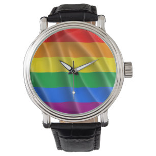 MONTRE CONCEPTION ONDULEUSE DE DRAPEAU DE GAY PRIDE -