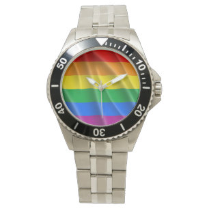MONTRE CONCEPTION ONDULEUSE DE DRAPEAU DE GAY PRIDE -