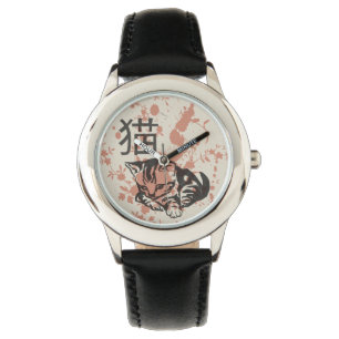 Montre Conception orientale mignonne de chat de neko de