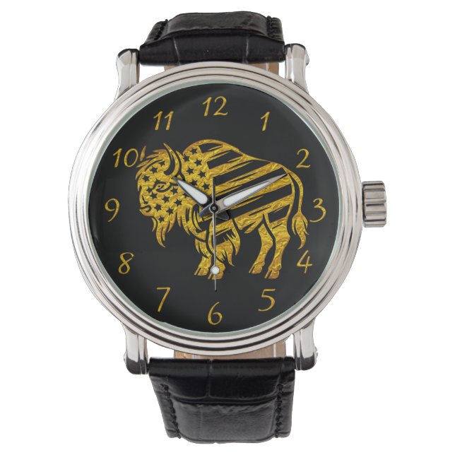 Montre Conception Patriotique Gold Bison (devant)
