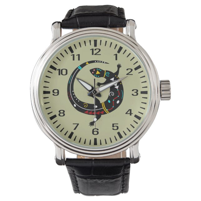 Montre Conception personnalisée Aztec Sud-Ouest Tribal Li (devant)