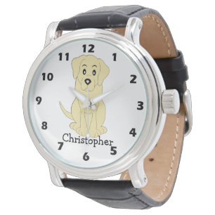 Montre Conception personnalisée de chien du Labrador jaun