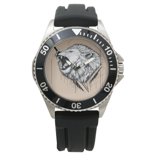 Montre Conception Premium Tête de Lion  (devant)