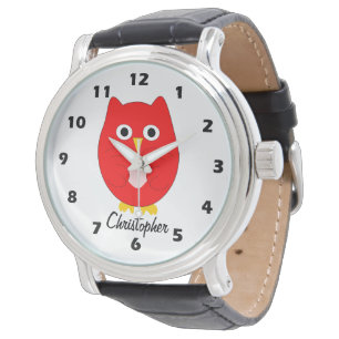 Montre Conception Red Owl personnalisée
