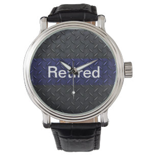 Montre Conception retirée légèrement Blue Line de plat