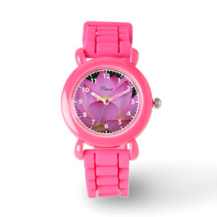 Montre Conception rose de paix de fleur de lotus