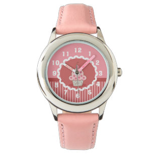 Montre Conception rose de petit gâteau