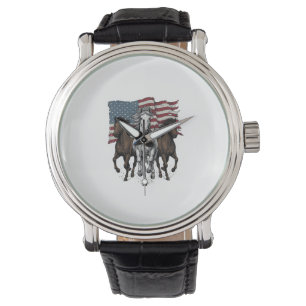 Montre Conception vectorielle de chevaux de course patrio
