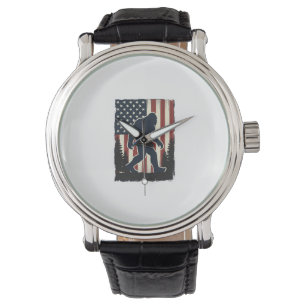 Montre Conception vectorielle de forêt de drapeau américa
