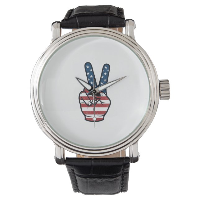Montre Conception vectorielle de main de signe de paix pa (devant)