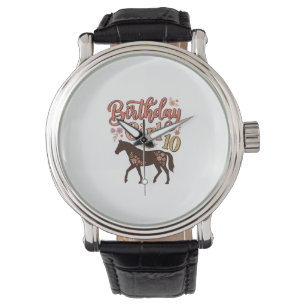 Montre Conception vectorielle florale de cheval 10 pour f