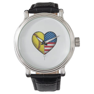 Montre Conception vectorielle vintage de softball USA Fla