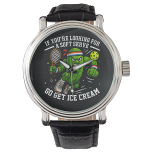 Montre Concombre Drôle Jouant au Pickleball