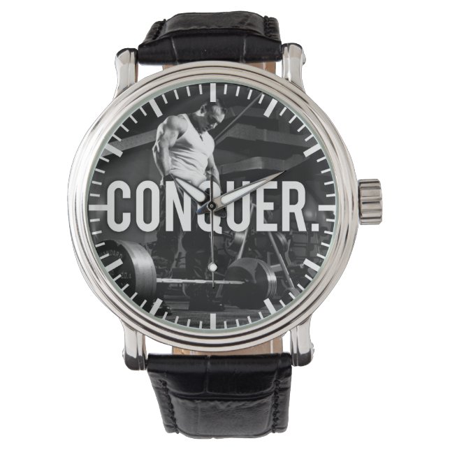 Montre CONQUER - "Construction du corps" Exercice Motivat (devant)