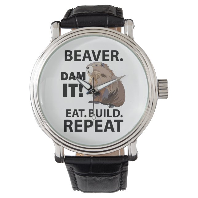 Montre Construire à manger Répéter Funny Beaver Animal (devant)