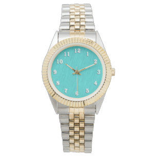 Montre Contours Turquoise Chiffres blancs