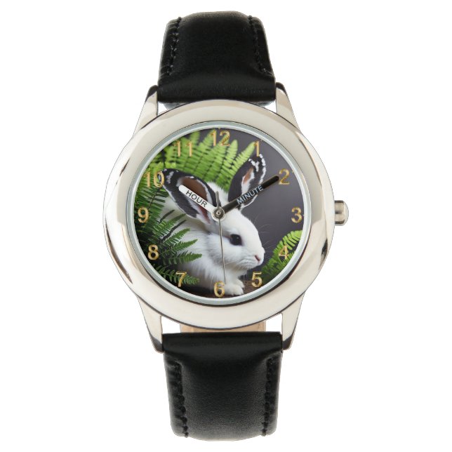 Montre Contraste frappant : Le lapin blanc aux oreilles n (devant)