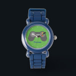 Montre Contrôleur de jeu vidéo vert<br><div class="desc">Cette montre amusante est dotée d'une illustration vectorielle cool d'un contrôleur de jeux vidéo et peut être personnalisée avec le nom de votre enfant,  monogramme,  initial,  ou tout texte de votre choix pour un cadeau personnalisé parfait.</div>