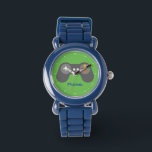 Montre Contrôleur de jeu vidéo vert<br><div class="desc">Cette montre amusante est dotée d'une illustration vectorielle cool d'un contrôleur de jeux vidéo et peut être personnalisée avec le nom de votre enfant,  monogramme,  initial,  ou tout texte de votre choix pour un cadeau personnalisé parfait.</div>