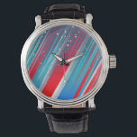 Montre Cool Abstract Red White Blue Brush Strokes<br><div class="desc">Cool Abstract Red White Blue Brush Strokes</div>