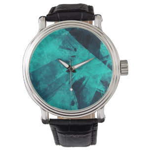 Montre Cool Abstrait Jagged Blue Art
