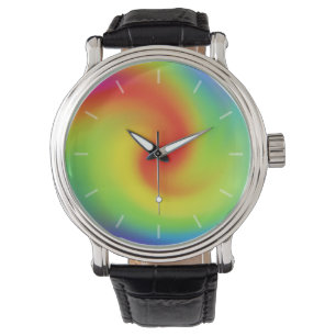 Montre Cool Abstrait Rainbow Wave Art