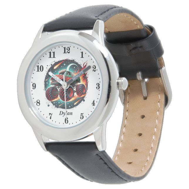 Montre Cool boys monster truck ajouter nom (Incliné)