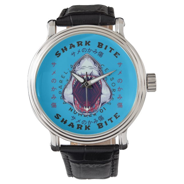 Montre cool d'art à la japonaise de requin (devant)