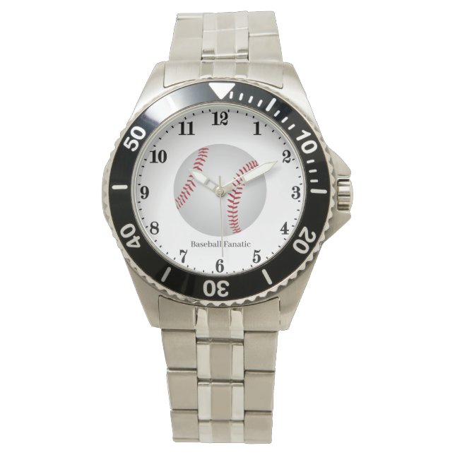 Montre Cool de baseball fanatique de sport ajouter texte  (devant)