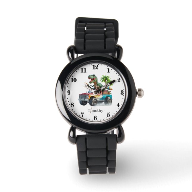 Montre Cool Dinosaur Truck ajouter nom (Recto)