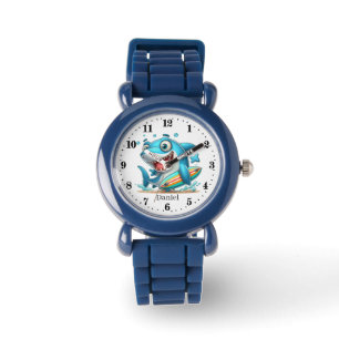 Montre Cool garçons plage requin ajouter nom enfants