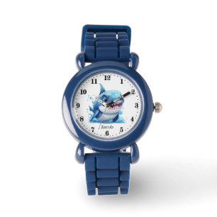 Montre Cool garçons requin ajouter nom