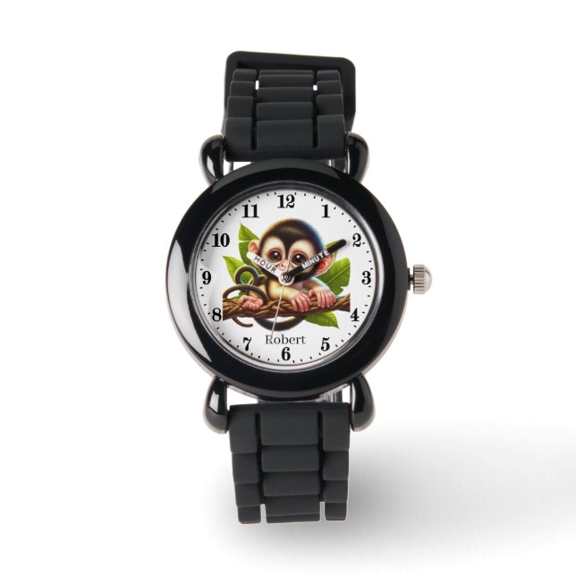 Montre Cool garçons singe ajouter nom (Recto)