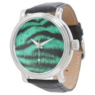 Montre Cool Green Neon Tiger Stripes